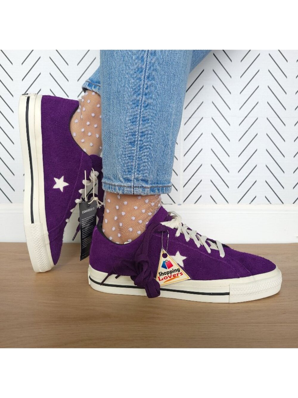⭐CONVERSE One Star Pro OX 8.5 Womens Shoes Suede Night Purple Sneakers A08141C
